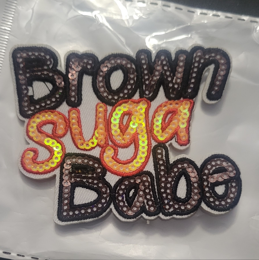Sequin "Sugar Baby" Embroidered Patch